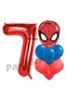 7 Years Old Spiderman - Red Figure Navy Blue Spiderman Balloon Set