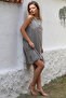 Italian Mink Halter Neck Ruffled Woven Casual Viscose Dress - 7