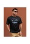 Snoopy Peanuts Records Design Oversize Wide Cut T-Shirt-Women's Black and White Loose Combed Cotton T-Shirt - 2