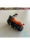 Pull Drop Metal Small Size Orange Color Motorcycle 7 cm - 3