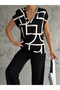 Women's V-Neck Off-Shoulder Short Sleeve Printed Blouse - 5