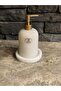 White Marble Matte Gold Detailed Liquid Soap Dispenser and Tray Set of 2, First Class Workmanship - 5