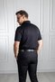 Polo Collar 100% Mercerized Cotton Classic Fit Patterned Black T-Shirt - 8