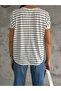 Women's v-neck Drop-Shoulder Striped blouse - 5