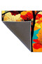 Blue and Orange Themed Floral Floral Decorative Washable Carpet Miravip8996 - 5