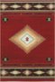 Red Themed Wicker Motifs Geometric Patterned Vintage Decorative Carpet 5040