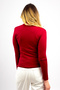Women's Claret Red Bodysuit Long Sleeve Half Turtleneck 1 Piece Badi - 7