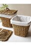 26X26X23Cm Inner Protected Wicker Potato and Onion Basket - 2 Pieces with Lids - 2