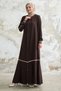 Hazel Stripe Pattern Ribbed Bitter Brown Ferace - 5