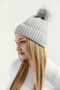 Women's Gray Winter Pompom Knitwear Beret