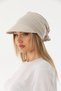 Beige Bandana Visor with Safari Tie - 5