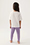 Licensed Flower Detailed Girls' Pajama Set - 5