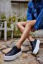 SARAH WOMEN'S BLACK REAL LEATHER SNEAKER - 2