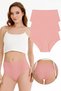 Women's Cotton High Waist 3-Piece Panties Set Pink