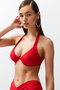Kırmızı V Telli Balconette Kaplı Basic Bikini Üstü TBESS24BU00159 - 3