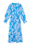 Size Elastic Blue Floral Printed Dress - TCTSS24EB00109 - 8