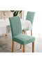 6-Piece Chair Cover Mint Green Color Lycra Washable - 3
