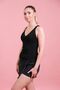 Women's Black Regular Oversize Waist Detailed V-Neck Summer Sling Knitwear Blouse Athlete - 7
