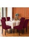 6-Piece Chair Cover Claret Red Color Lycra Washable