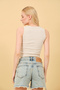 Women's 3-Pack Cream Black Gray Plain Collar Strap Crop Blouse - 5