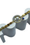Quaterback Steel Bracelet with Barley Chain - 316L Stainless Steel - 3