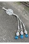 Kazaziye Love Knot and Zircon Stone Detailed Three Hanging Silver Rosary with Tassel - 2