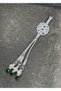 Kazaziye Love Knot and Zircon Stone Detailed Three Hanging Silver Rosary with Tassel - 3