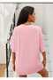 Crew Neck Women's Oversize T-shirt - Printed and Loose - 2