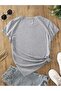 Women's Gray Flower Garden Printed Oversize T-Shirt - 2