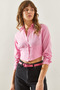 Women's Pink Long Sleeve Shirt with Elastic Back 60251271 - 4
