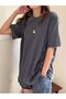 Women's Smoked Mini Duck Printed Oversize T-Shirt