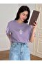 Women's Lilac The Power Printed Oversize T-Shirt - 3