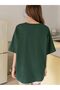 Women's Nefti Green Holiday 1971 Printed Oversize T-Shirt - 5