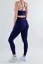 Women's Push up Shaping Leggings High Waist Gathering No-Show Underwear Sports Fitness Yoga Pilates Navy Blue Leggings Amon - 2