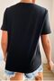 Woman's Black Small Heart Printed Oversize T-Shirt - 2