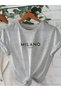Women's Gray Milano Printed Oversize T-Shirt