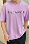 تي شيرت رجالي كبير الحجم مطبوع عليه Lilac Balance