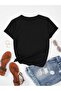 Women's Black Chose Happy Printed Oversize T-Shirt - 2