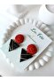 Red Rose Flower with Steel Earring Apparatus Handmade Polymer Clay Earrings Ultra Light - 3