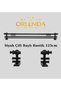 Black Wooden Head Aluminum Pipe Rustic Curtain Hanger Double Rail 125 Cm - 2