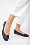 Genuine Leather Navy Blue Women's Leather Ballerinas Dp58-4096 - 4