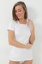 Women's White Rib T-Shirt 2 Pack - Short Sleeve, 100% Cotton - 4