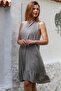 Italian Mink Halter Neck Ruffled Woven Casual Viscose Dress - 4