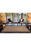 Brown Cube Motif Decorative Washable Carpet Miravip8984 - 3