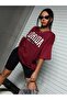 Women's Burgundy Florida Sunshine Printed Oversize T-Shirt - 6