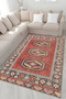 Red Gray Themed Traditional Motif Patterned Vintage Decorative Carpet 5054 - 3