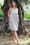 Organic Cotton Mink Round Neck Sleeveless Pocketed Woven Casual Muslin Dress - 6