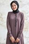 Spiral Stone Detailed Honeycomb Dried Rose Robe - 3