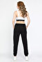 Women's Jogger Sweatpants - Black, Elastic Legs - 3