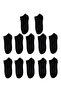 Men's 12- Cotton Plain Short Black Ankle Socks